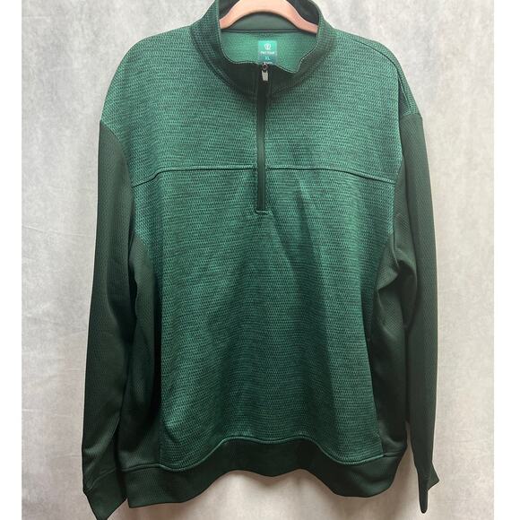Pro Tour Mens Wrinkle-Resistant 1/4-Zip Golf Pullover Sweatshirt Green Size XL - Picture 1 of 6